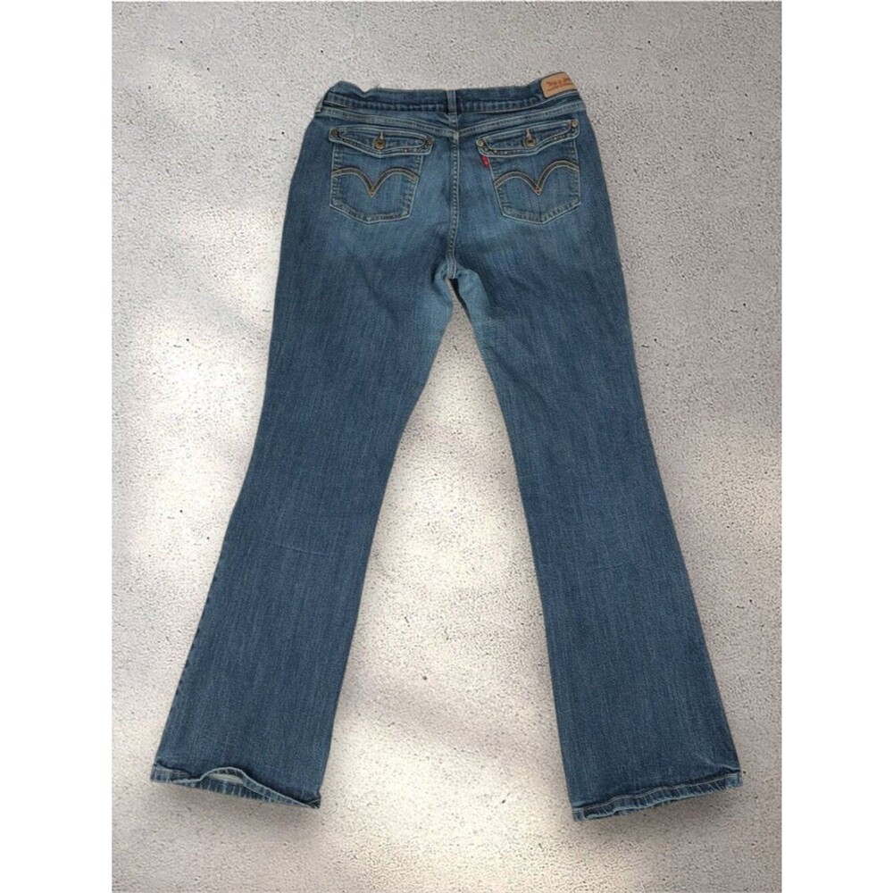 Levi's 515 Bootcut Jeans Women's 12M (32x30) Dark Wash Flap Pockets Western Y2K - Picture 2 of 13